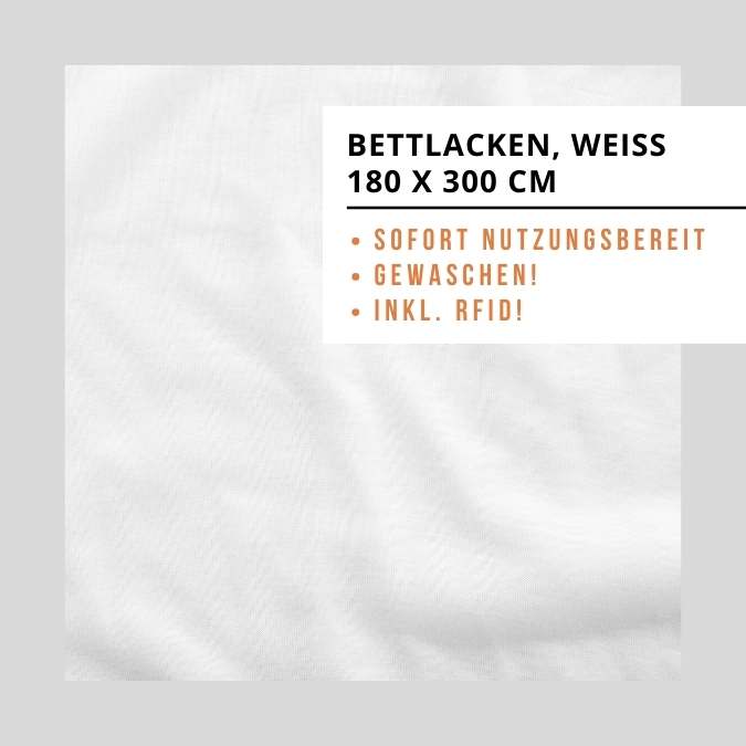 Bettlaken weiss 180x310cm (inkl. RFID)