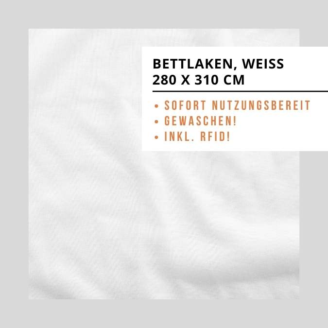 Bettlaken weiss 280x310cm (inkl. RFID)