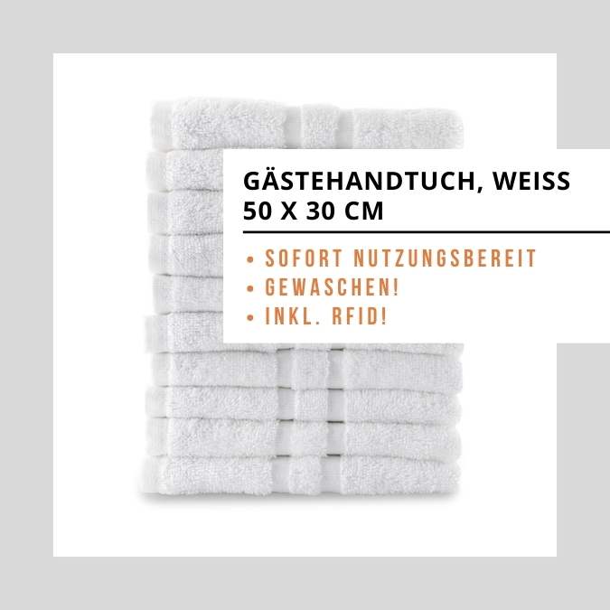 Gästehandtuch Frottier weiss 50x30cm (inkl. RFID)