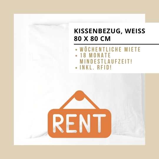 Wochenmiete Kissenbezug 6/24mm weiss 80x80 cm (inkl. RFID)