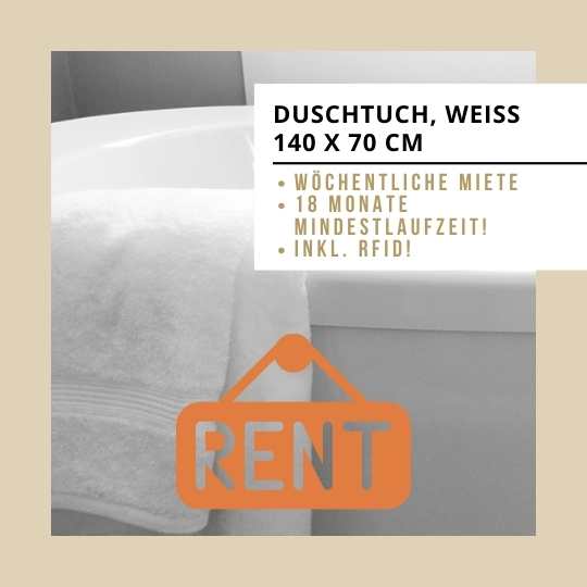 Wochenmiete Duschtuch Frottier weiss 140x70 cm (inkl. RFID)