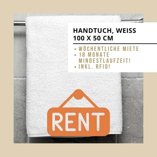 Wochenmiete Handtuch Frottier weiss 100x50 cm (inkl. RFID)