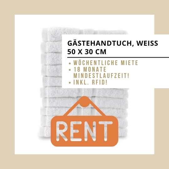 Wochenmiete Gästehandtuch Frottier weiss 30x50 cm (inkl. RFID)