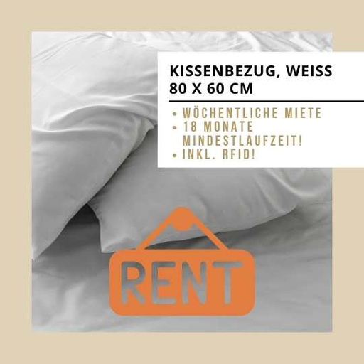 [WMKB60] Wochenmiete Kissenbezug 6/24mm weiss 60x80 cm (inkl. RFID)